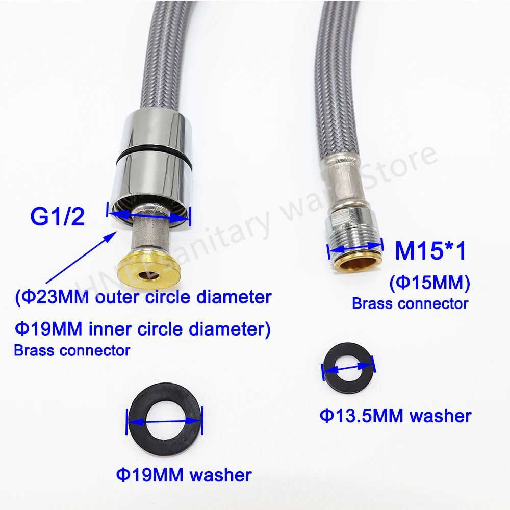 50cm/60cm/85cm/150cm F1/2 M15* - Flexible Hose Braided ulasan dan harga