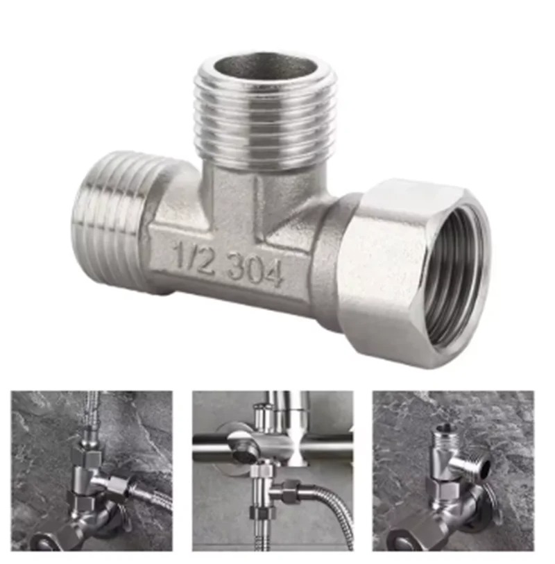 Stainless Steel T Adapter G1/  - Shower Valve Cartridge ulasan dan harga