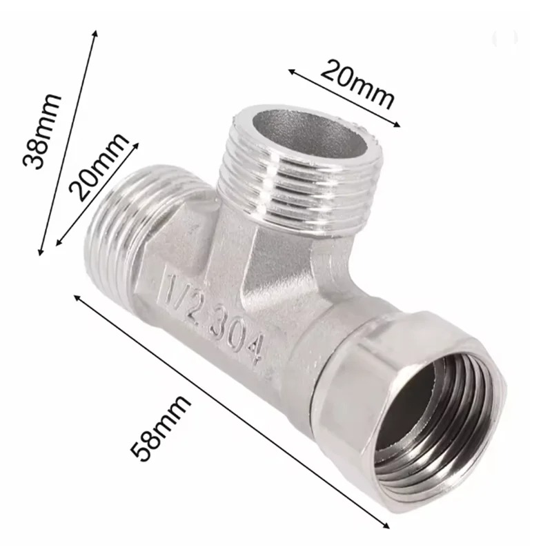 Stainless Steel T Adapter G1/  - Shower Valve Cartridge ulasan dan harga