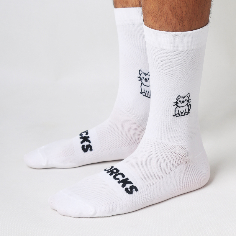 Cat Pattern Cycling Socks Spri - Pipe Bending Spring ulasan dan harga